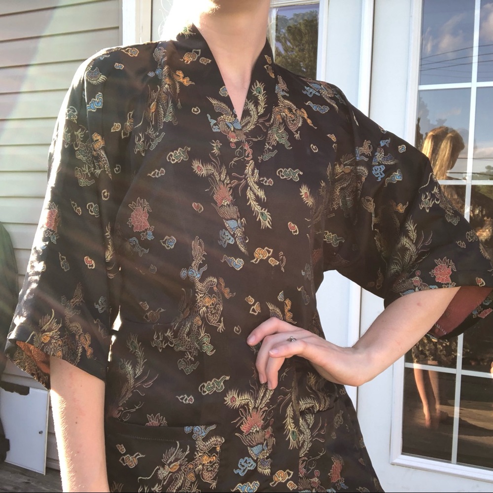 Vintage dragon peacock oriental robe